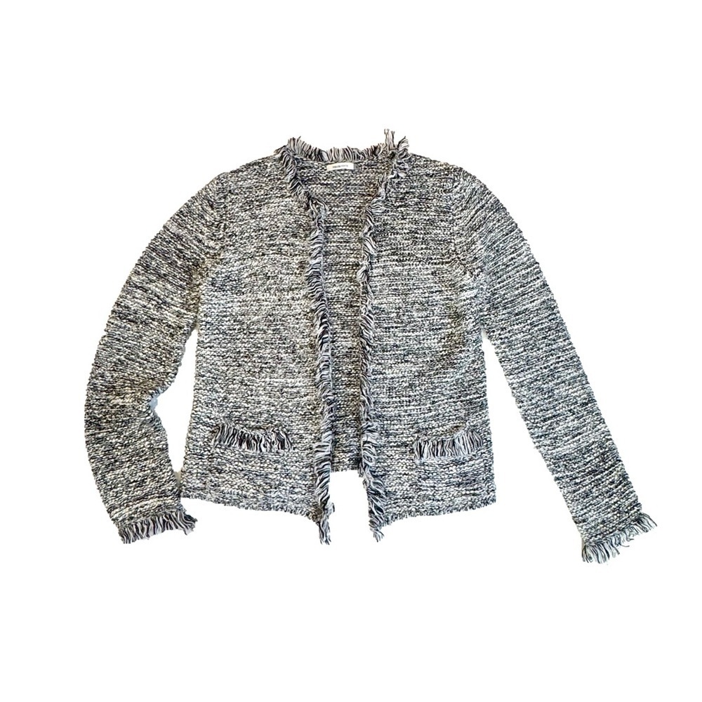 Anthropologie Maude Vivante fringe knit  metallic thread cardigan sweater ❤️ - Picture 5 of 9